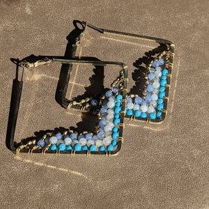 Gold and beaded earrings